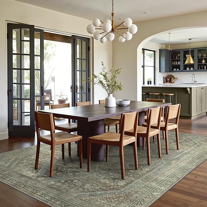 GENIMO 9x12 Area Rugs for Living Room, Machine Washable Non Slip Rugs, Low Pile - Image 3