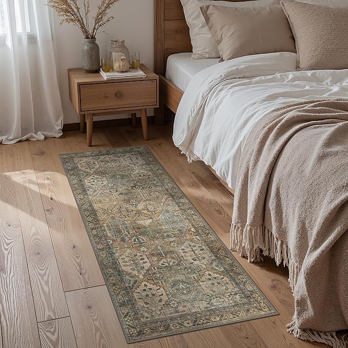 GENIMO 2x10 Runner Rugs for Hallway, Machine Washable Non Slip Vintage Rugs by GENIMO