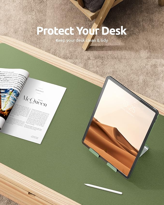 YSAGi Leather Desk Protector, Office Mat, Large Mouse Pad, Non-Slip PU Leather - Image 7