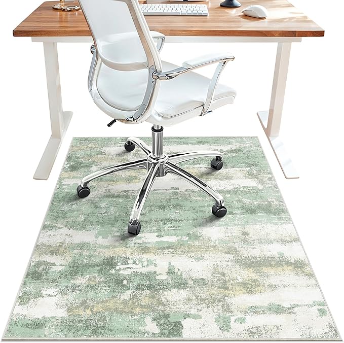 Office Chair Mat for Hardwood Tile Floor, Abstract 36"X 48" Desk Mats for by BESBLEE