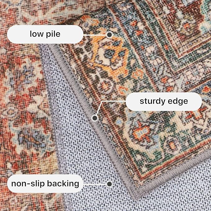 GENIMO 6x9 Area Rugs for Living Room, Machine Washable Non Slip Vintage Rugs - Image 6