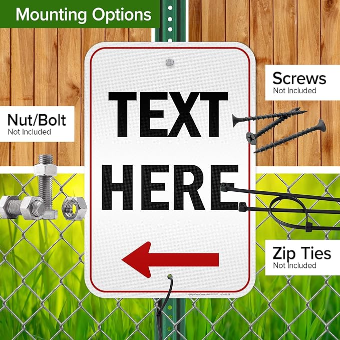 Custom Arrow, Custom Directional Sign, Left Arrow, 12x18 Inches, 3M EGP - Image 5