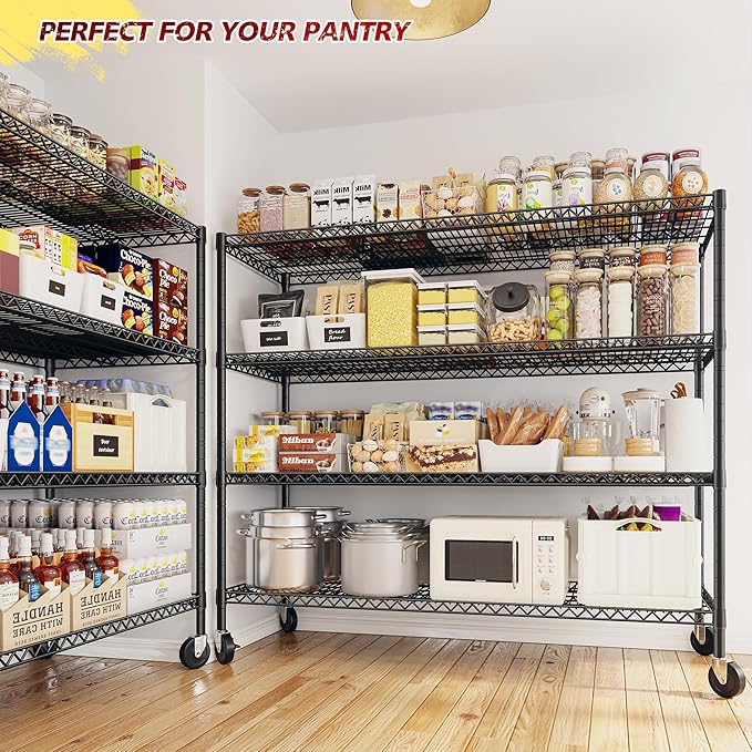 REIBII Set of 2 Storage Shelves Metal Shelving - Image 2