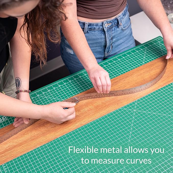 Breman Precision Metal Ruler 18 Inch Cork Back – 2 Pk Stainless Steel Straight - Image 6