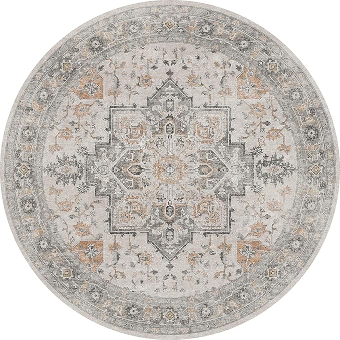 GENIMO 6FT Round Area Rugs for Living Room, Circle Rugs Machine Washable Low - Image 8