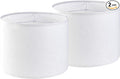 Set of 2 Pure White Linen Drum Lamp Shade 13" Top x 13" Bottom x 10" High by GOSO