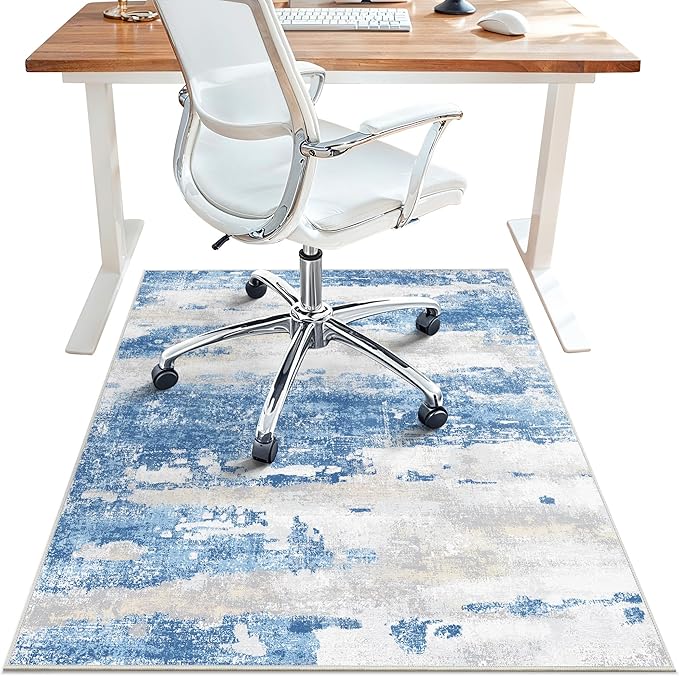 Office Chair Mat for Hardwood Tile Floor, Abstract 36"X 48" Desk Mats for by BESBLEE