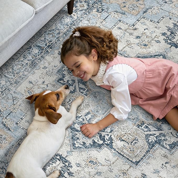 GENIMO Runner Rug 2x6, Machine Washable Runners, Non Slip Vintage Hallway - Image 4