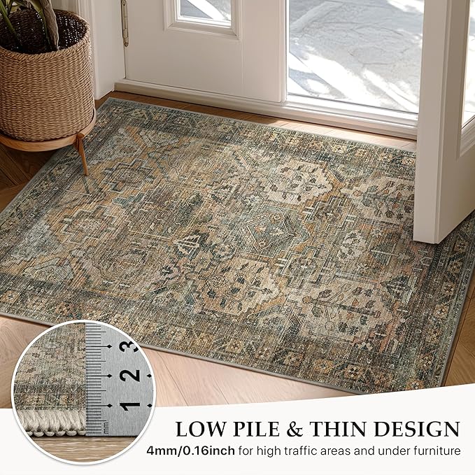 GENIMO 2x10 Runner Rugs for Hallway, Machine Washable Non Slip Vintage Rugs - Image 7