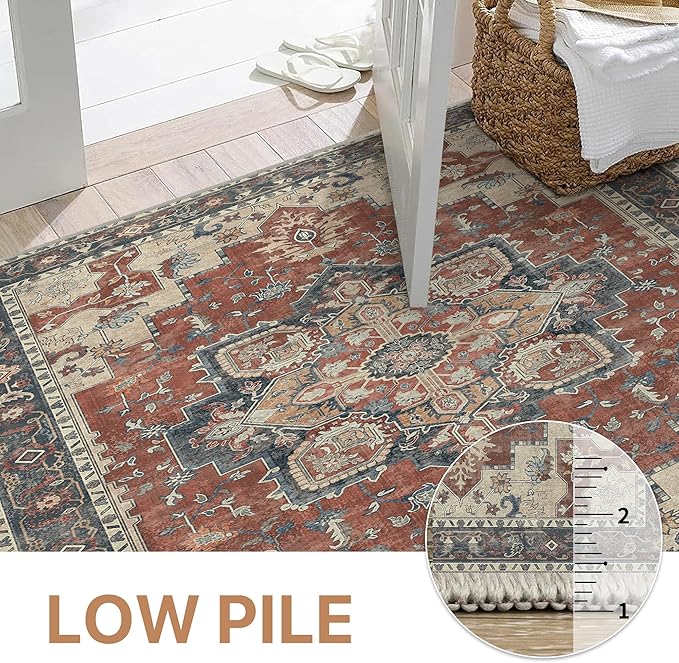 GENIMO 2x5 Runner Rugs for Hallway, Machine Washable Non Slip Vintage Rugs - Image 5