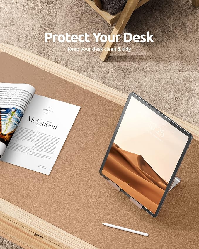YSAGi Leather Desk Protector, Office Mat, Large Mouse Mat, Non-Slip PU Leather - Image 7