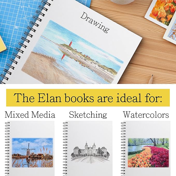 Elan A4 Drawing Book, 50 Sheets Italian Paper 90 lb/200 GSM, Acid-Free Sketch - Image 6