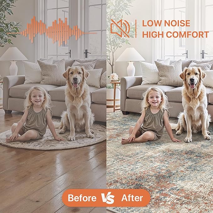 GENIMO Washable Area Rugs for Living Room, 6x9 Modern Non Slip Rugs, Low Pile - Image 3