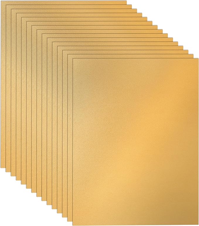 100 Sheets Shimmer Gold Cardstock 8.5 x 11 Scrapbooking Paper, 92lb Heavyweight by Guakicae