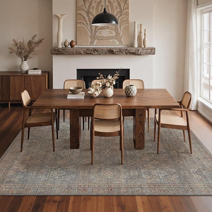 GENIMO 6x9 Area Rugs for Living Room, Machine Washable Non Slip Vintage Rugs - Image 3