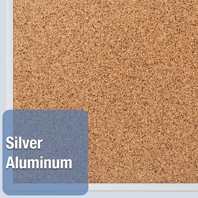 Quartet Cork Board, Bulletin Board, Aluminum Frame - Image 6