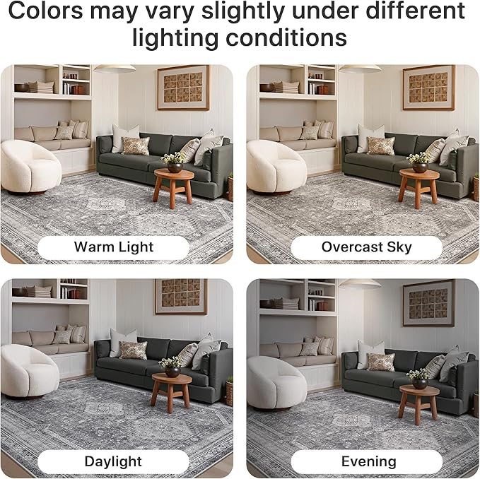 GENIMO 5x7 Area Rugs for Living Room, Machine Washable Non Slip Rugs, Low Pile - Image 8