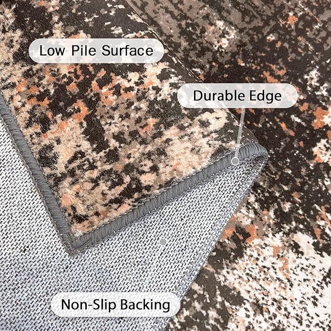 GENIMO Washable Area Rugs for Living Room, 10x14 Vintage Non Slip Rugs - Image 6