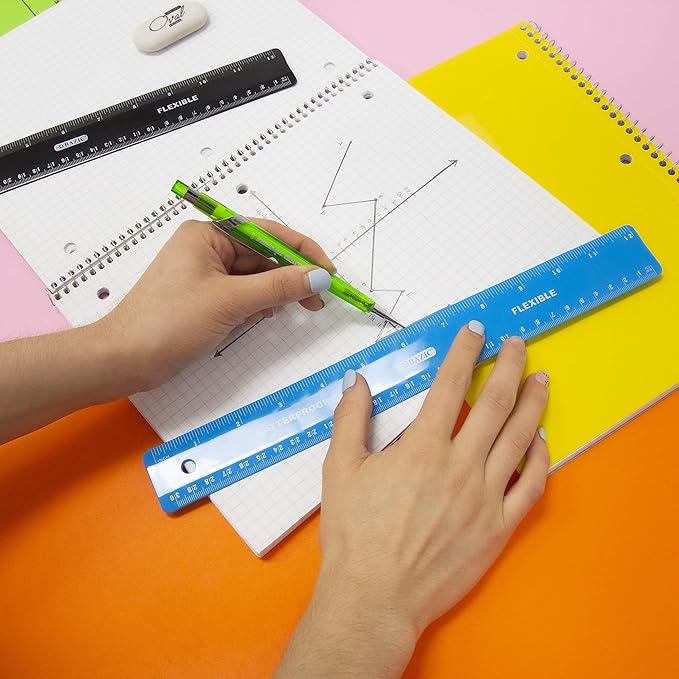 BAZIC Products Shatterproof Flexible Ruler 12", Inches Centimeter Metric - Image 5