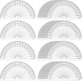 Zonon 200 Pcs 4 Inch Clear Plastic Protractor Bulk Math Protractors Set 180 by Zonon