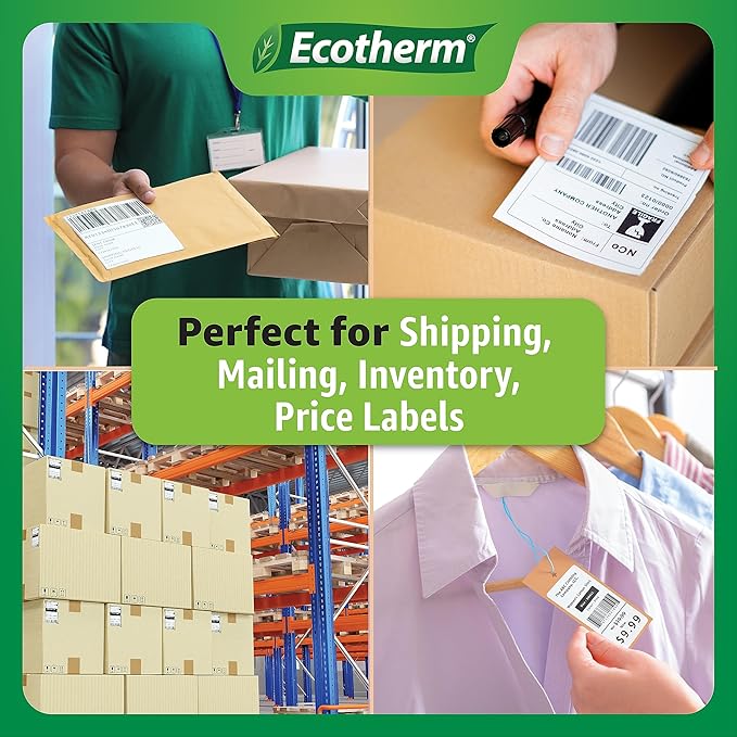 4" x 6" Thermal Labels | 4 Rolls | 1100 Labels | fits Zebra, Offnova Thermal - Image 7