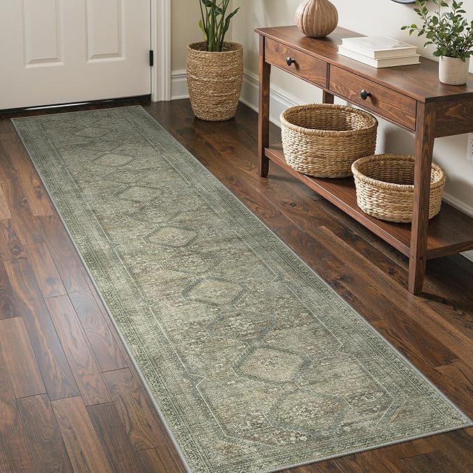 GENIMO Runner Rug 2x10 Non Slip Machine Washable Hallway Runner Rug, Low Pile by GENIMO
