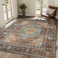GENIMO 3x5 Area Rugs for Living Room, Machine Washable Non Slip Vintage Rugs by GENIMO