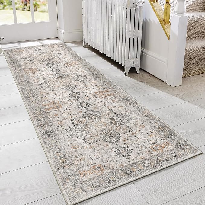 GENIMO Runner Rug 3x7, Non Slip Vintage Hallway Runner Rugs, Low Pile by GENIMO