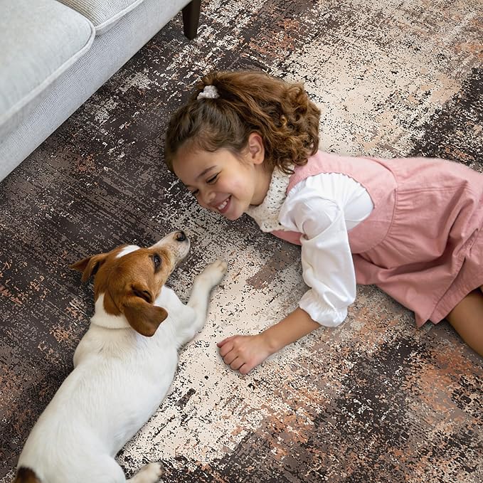 GENIMO Washable Area Rugs for Living Room, 9x12 Vintage Non Slip Rugs, Low Pile - Image 10