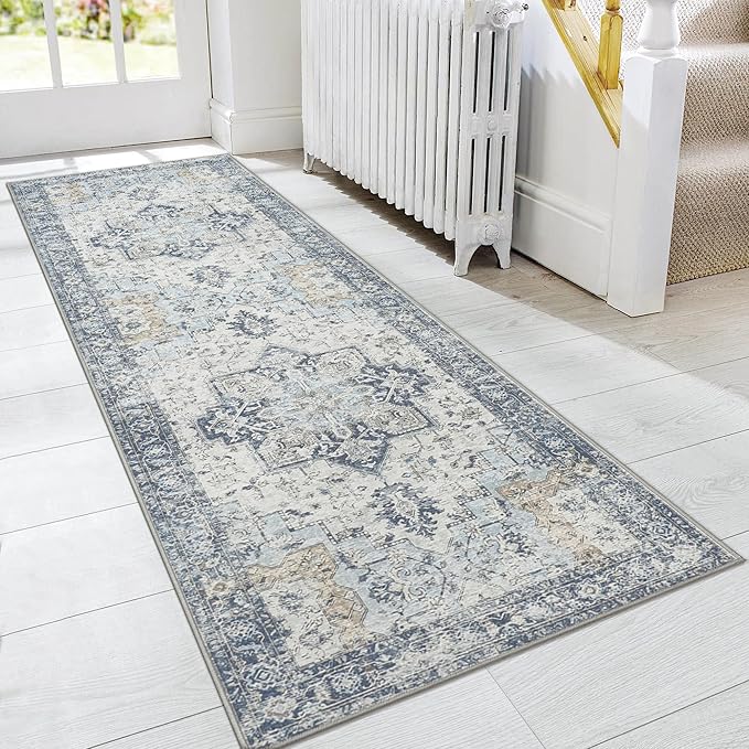 GENIMO Runner Rug 2x5, Machine Washable Non Slip Vintage Runner Rug, Low Pile by GENIMO
