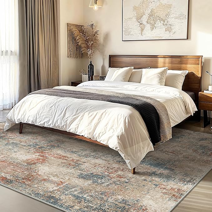 GENIMO Washable Area Rugs for Living Room, 8x10 Modern Non Slip Rugs, Low Pile - Image 8