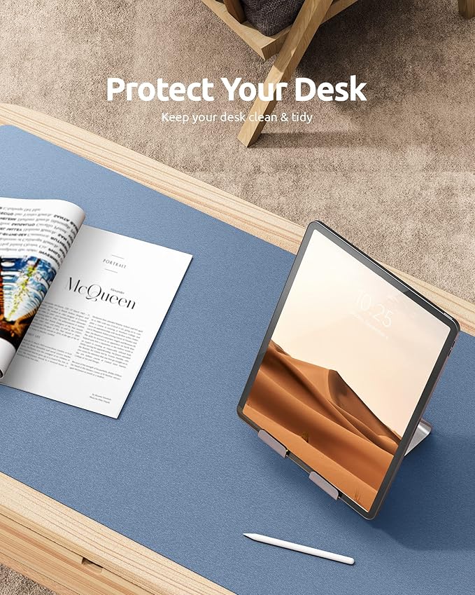 YSAGi Leather Desk Protector, Office Mat, Large Mouse Pad, Non-Slip PU Leather - Image 7