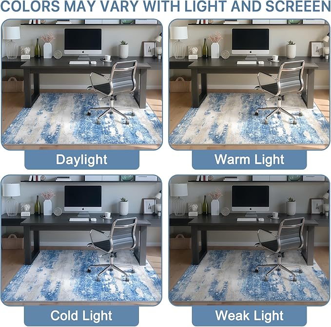 Office Chair Mat for Hardwood Tile Floor, Abstract 36"X 48" Desk Mats for - Image 6