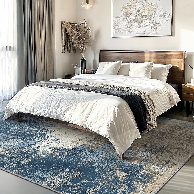 GENIMO Washable Area Rugs for Living Room, 10x12 Modern Non Slip Rugs, Low Pile - Image 2