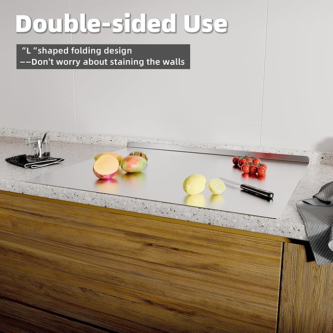 KORVOS Stainless Steel Cutting Board, 15.7" x 11.8" Double-Sided Cutting Boards - Image 7