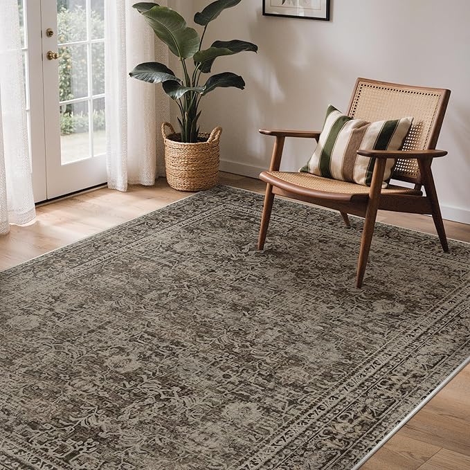 GENIMO 9x12 Area Rug Machine Washable Boho Rug by GENIMO