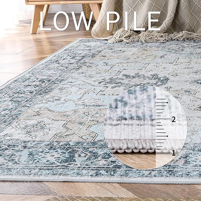 GENIMO 4x6 Area Rugs for Living Room, Machine Washable Rug, Non Slip Vintage - Image 7