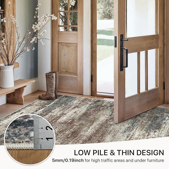 GENIMO Rugs for Bedroom-Washable 6x9 Area Rugs Lightweight Low Pile, Modern - Image 6