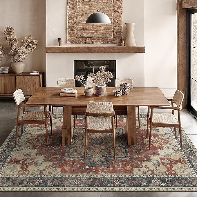 GENIMO 5x7 Area Rugs for Living Room, Machine Washable Non Slip Vintage Rugs - Image 2