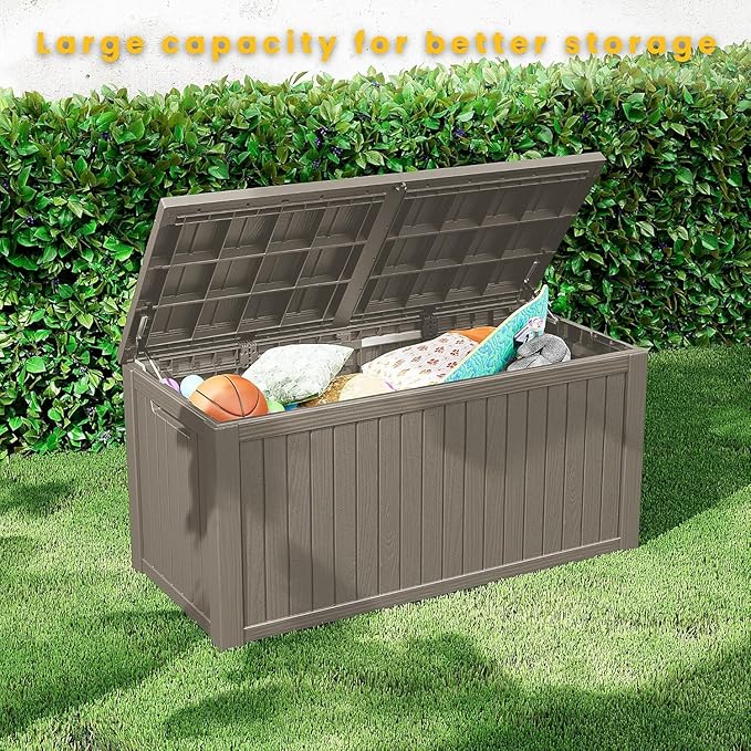 PATIOEASY Outdoor Storage Box 150GAL Waterproof Resin Deck Box, UV-Resistant - Image 2