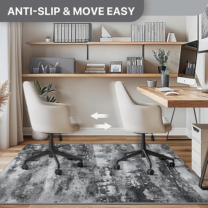 Office Chair Mat for Hardwood Tile Floor, Abstract 36"X 48" Desk Mats for - Image 4