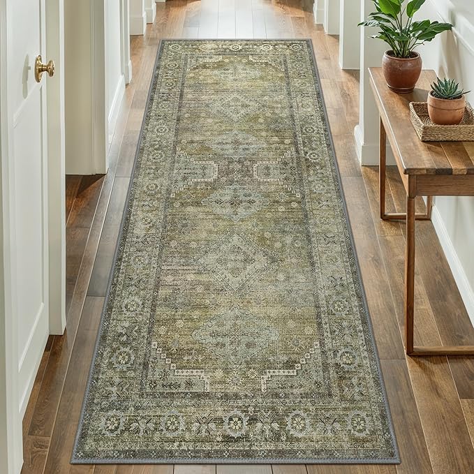 GENIMO Runner Rug 2x8 Non Slip Machine Washable Vintage Hallway Runner Rugs - Image 4