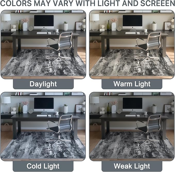 Office Chair Mat for Hardwood Tile Floor, Abstract 36"X 48" Desk Mats for - Image 6