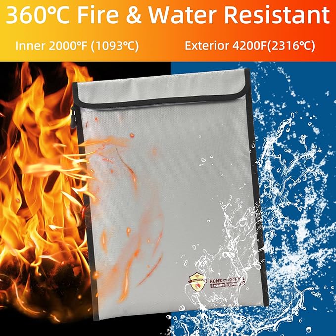 3 Pcs Fireproof Waterproof Document Bag, Fire and Water Resistant Safe Zipper - Image 4