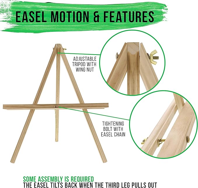 U.S. Art Supply 20" Natural Wood Tabletop Easel - Image 3