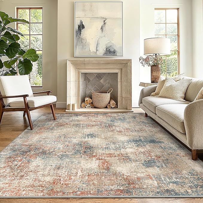 GENIMO Washable Area Rugs for Living Room, 8x10 Modern Non Slip Rugs, Low Pile by GENIMO