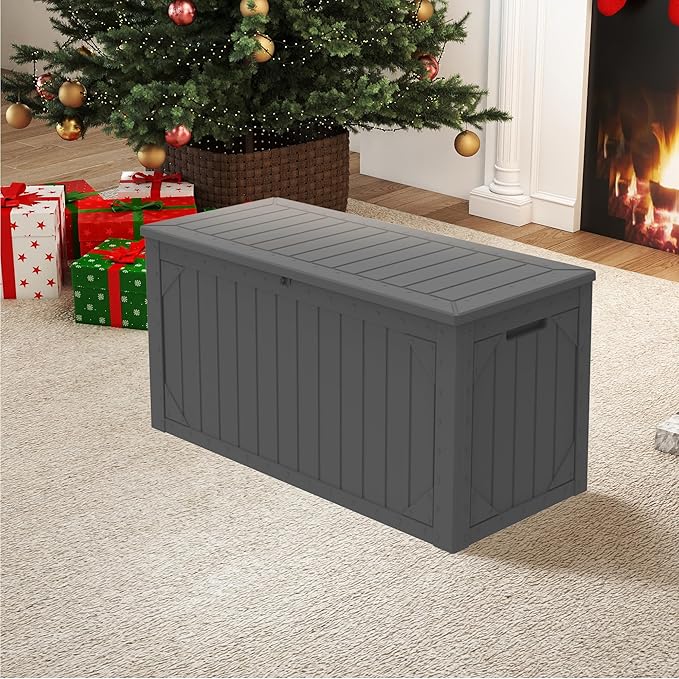 PATIOEASY 100 Gallon Waterproof Large Resin Deck Box，Storage Box - Image 9
