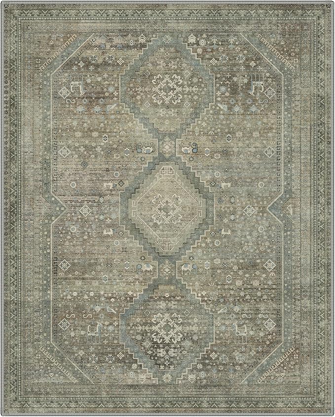 GENIMO 8x10 Area Rugs for Living Room, Machine Washable Non Slip Rugs, Low Pile - Image 5