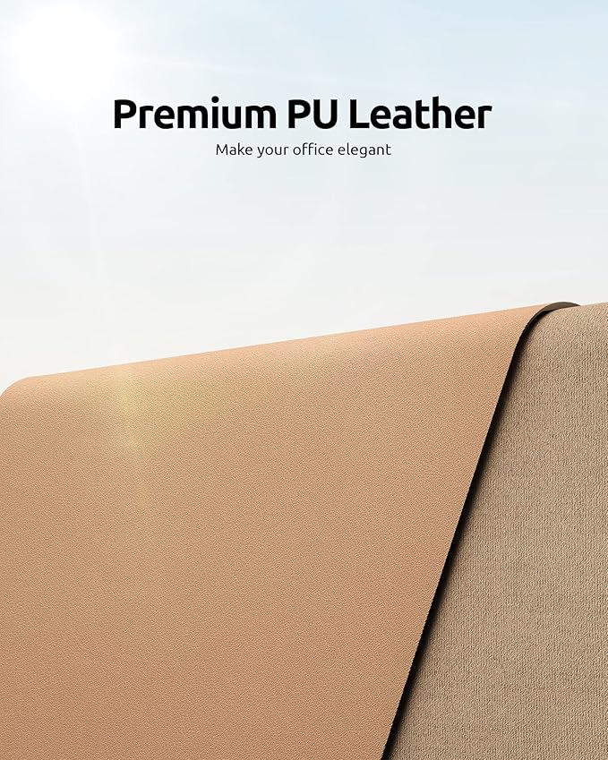 YSAGi Leather Desk Pad Protector, Office Mat, Large Mouse Pad, Non-Slip PU - Image 2