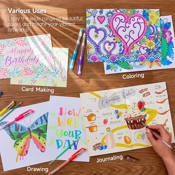 Shuttle Art Gel Pens, 60 Pack Gel Pen Set 30 Colored Gel Pen - Image 4